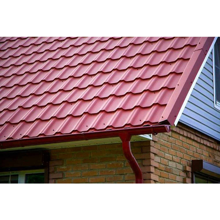 Металлочерепица Grand Line Kvinta Uno 0,5 GreenCoat Pural Matt BT RAL 3005 Красное вино фото 4