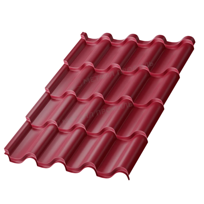 Металлочерепица Металл-Профиль Монтерроса-X 0,5 PURMAN® RAL 3005 Красное вино