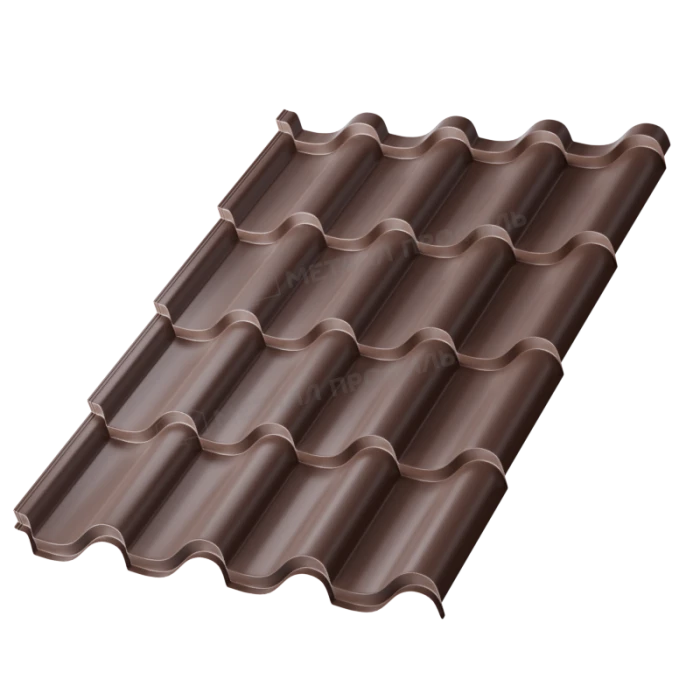 Металлочерепица Металл-Профиль Монтерроса-X 0,5 PURMAN® RR 32 Темно-коричневый