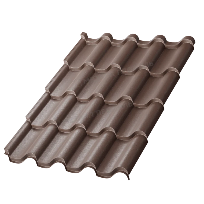 Металлочерепица Металл-Профиль Монтерроса-X 0,5 VikingMP® E RR 32 Темно-коричневый