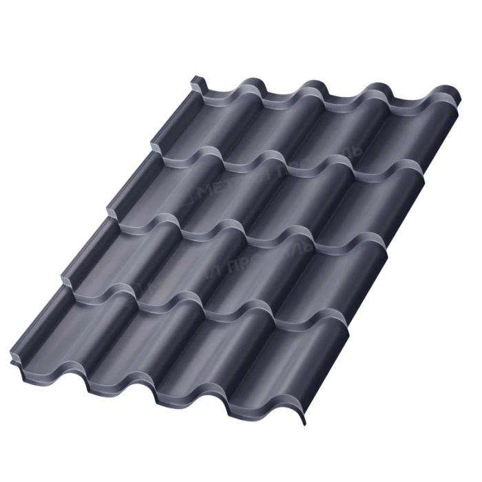 Металлочерепица Металл-Профиль Монтерроса-XL 0,5 PURMAN® RAL 7024 Серый графит