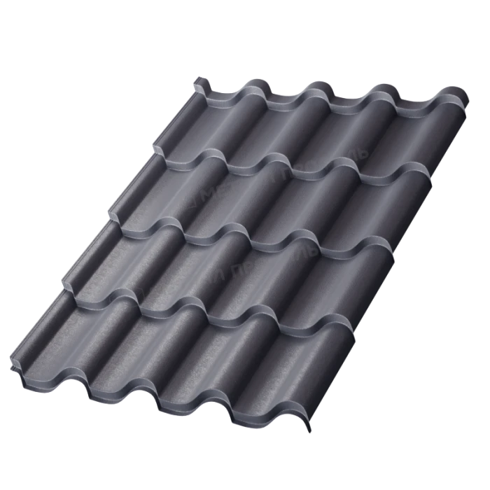 Металлочерепица Металл-Профиль Монтерроса-XL 0,5 VikingMP® E RAL 7024 Серый графит