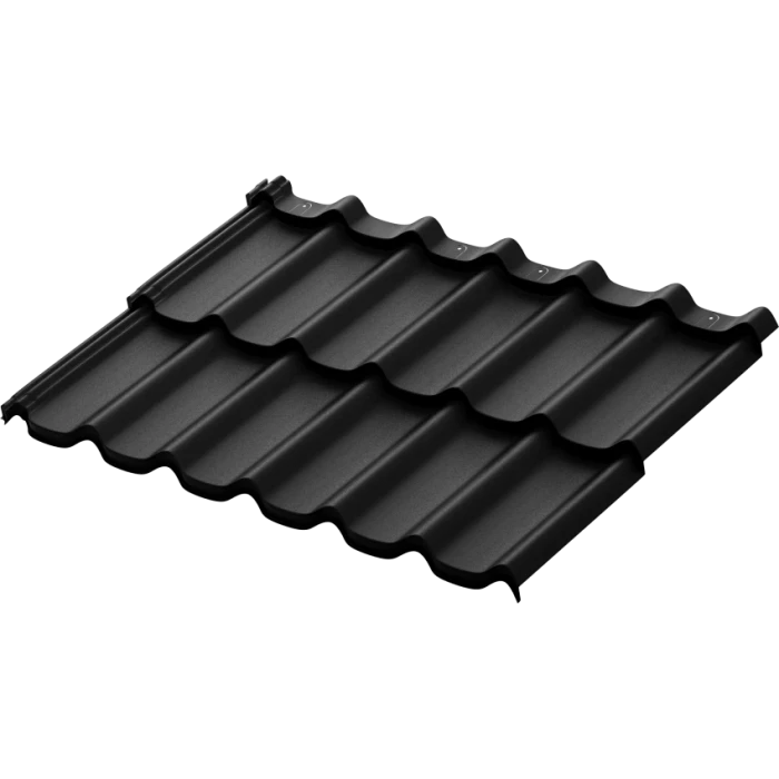 Модульная металлочерепица Aquasystem Стокгольм XXL 0,5 мм PE Matt Zn 140 (Россия) RAL 9005 (черный)