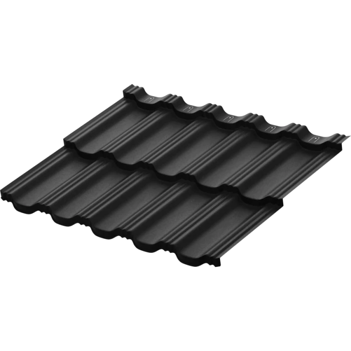 Модульная металлочерепица Aquasystem Гётеборг XXL 0,5 мм PE Matt Zn 140 (Россия) RAL 9005 (черный)