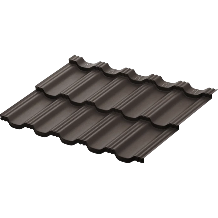 Модульная металлочерепица Aquasystem Гётеборг XXL 0,5 мм PE Matt Zn 140 (Россия) RAL 8019 (т-коричневый)