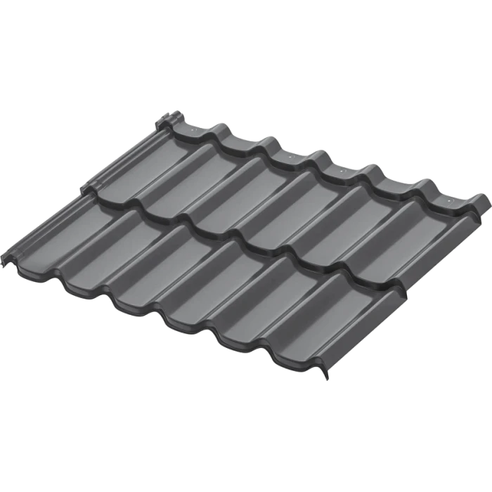 Модульная металлочерепица Aquasystem Стокгольм XXL 0,5 мм Rooftop Бархат Zn 180 (Россия) RR 23 (т-серый)