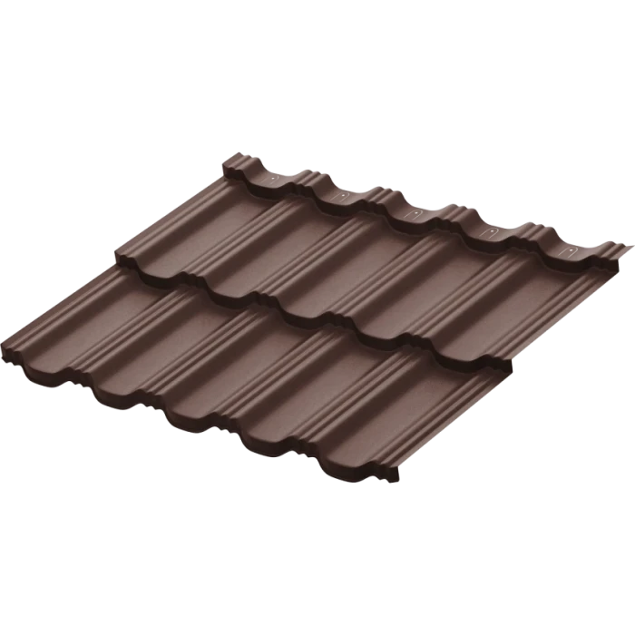 Модульная металлочерепица Aquasystem Гётеборг XXL 0,5 мм Rooftop Бархат Zn 180 (Россия) RR 8017 (коричневый)