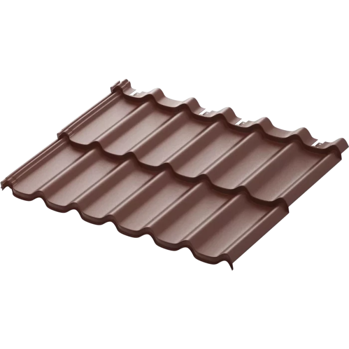 Модульная металлочерепица Aquasystem Стокгольм 0,5 мм GreenCoat Pural BT RAL8017 (коричневый)